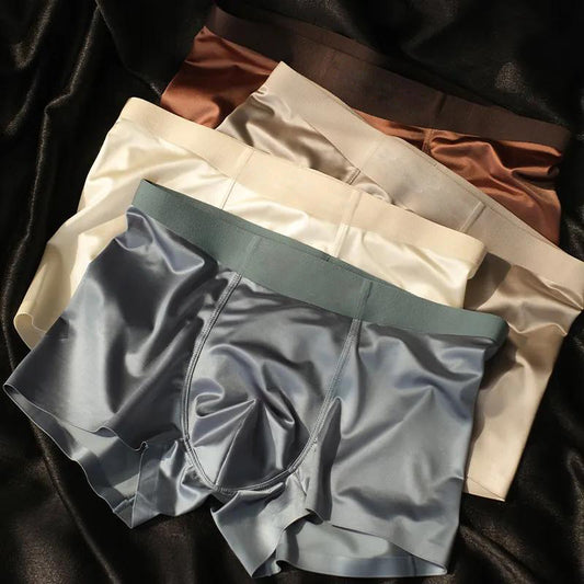 📣Luxury Ice Silk Men's Boxers｜Antibacterial Silk Lining