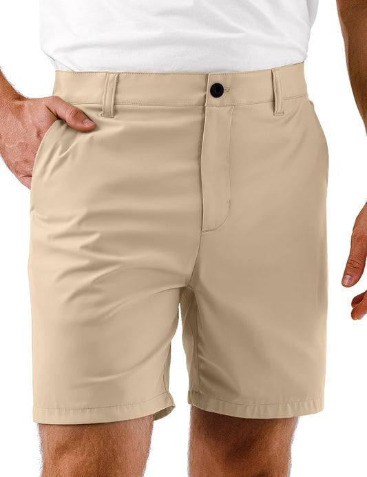 Mens Golf Shorts 7 Inch Inseam, Quick Dry Stretch Casual Lightweight Stretch Flat Front Hybrid Men's Golf Shorts for Men