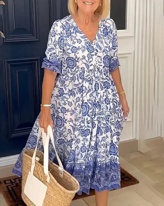 💝Hot sale-70% OFF💝🔥V-neck cozy Bohemian Latest Style Dress